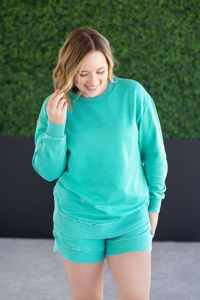 IN STOCK Vintage Wash Pullover - Caribbean Green