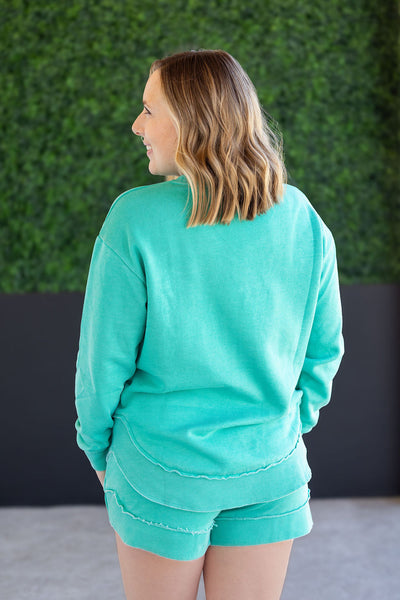 IN STOCK Vintage Wash Pullover - Caribbean Green
