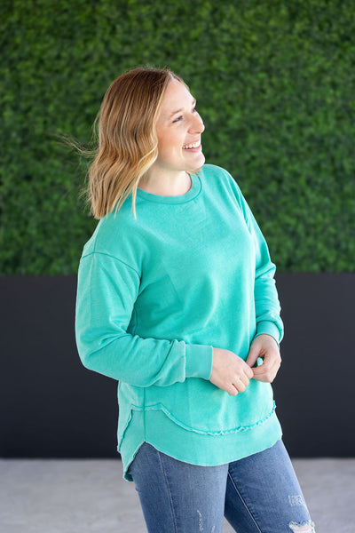 IN STOCK Vintage Wash Pullover - Caribbean Green
