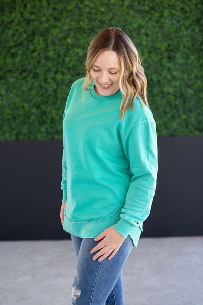 IN STOCK Vintage Wash Pullover - Caribbean Green