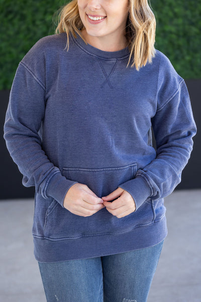IN STOCK Vintage Wash Pocket Pullover - Nautical Navy