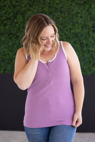 IN STOCK Shiloh Button Snap Tank - Purple