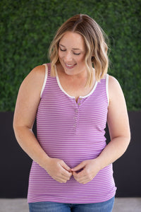 IN STOCK Shiloh Button Snap Tank - Purple