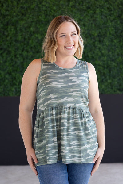 IN STOCK Renee Ruffle Tank Top - Camo