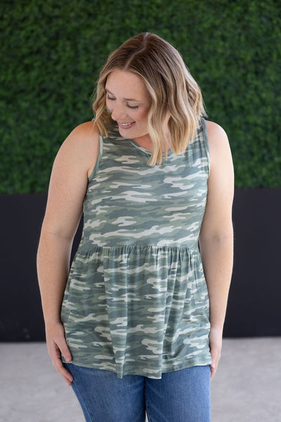 IN STOCK Renee Ruffle Tank Top - Camo