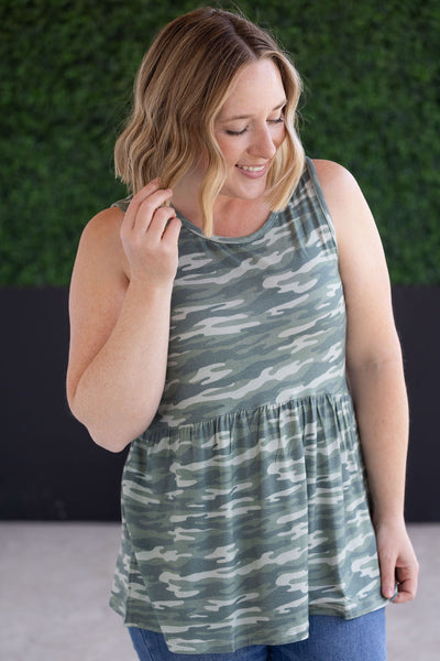 IN STOCK Renee Ruffle Tank Top - Camo