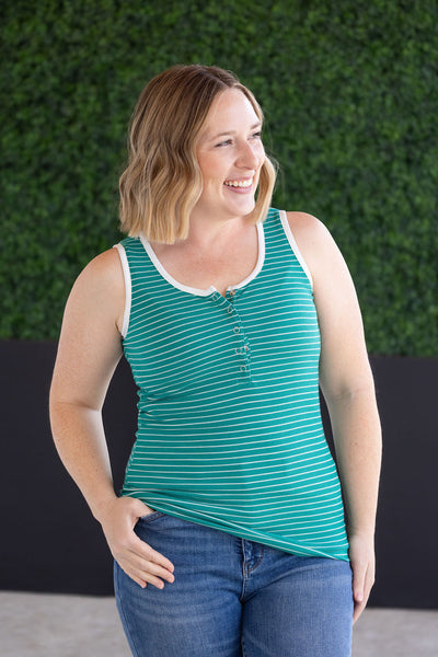 IN STOCK Shiloh Button Snap Tank - Green