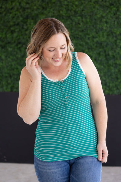IN STOCK Shiloh Button Snap Tank - Green