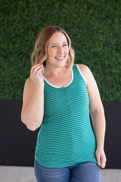 IN STOCK Shiloh Button Snap Tank - Green