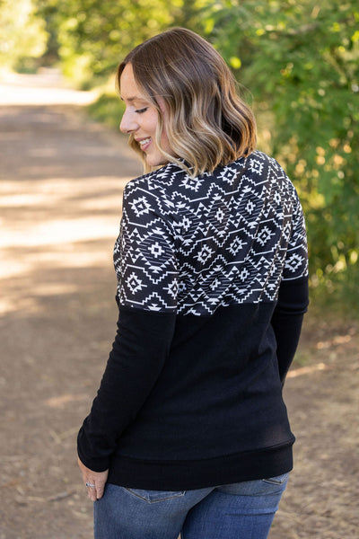 IN STOCK Natalie Pullover - Black Geometric FINAL SALE