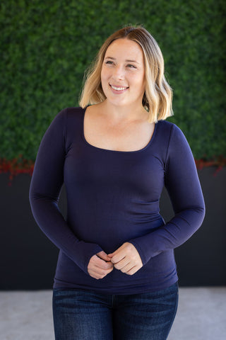 IN STOCK Alyssa Long Sleeve Top - Navy