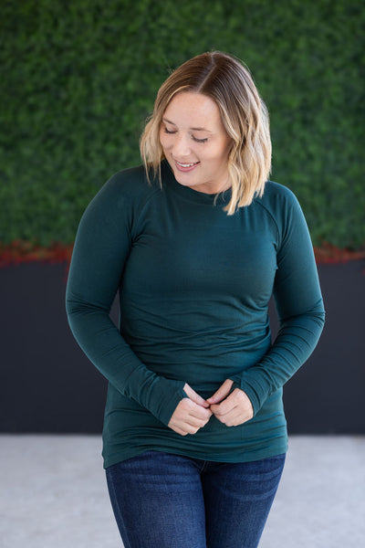 IN STOCK Blair Long Sleeve Top - Hunter Green FINAL SALE