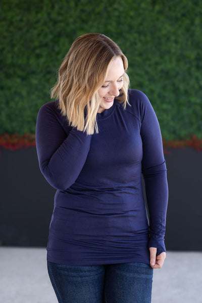 IN STOCK Blair Long Sleeve Top - Navy FINAL SALE