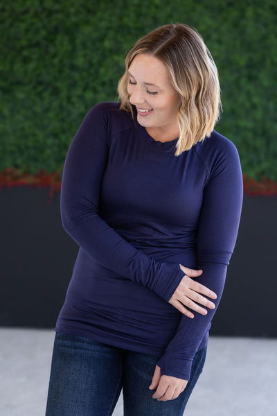 IN STOCK Blair Long Sleeve Top - Navy FINAL SALE