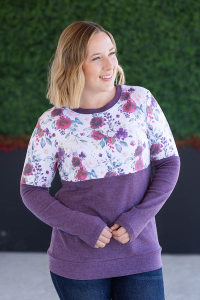 IN STOCK Natalie Pullover - Burgundy Bloom and Plum FINAL SALE