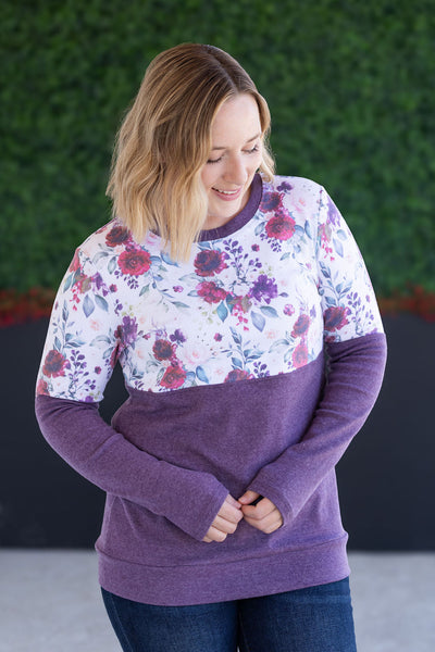 IN STOCK Natalie Pullover - Burgundy Bloom and Plum FINAL SALE