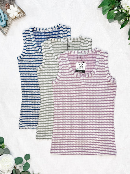 IN STOCK Stella Striped Tank - Navy