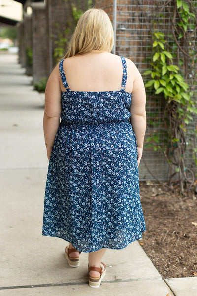 IN STOCK Cassidy Midi Dress - Blue Floral Mix