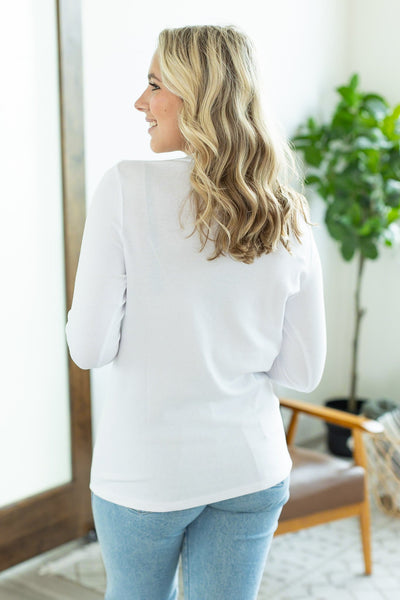 IN STOCK Leah Long Sleeve Top - White FINAL SALE