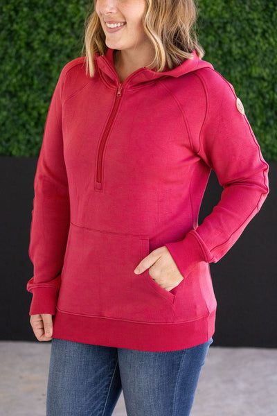 IN STOCK Scuba HalfZip Hoodie - Berry