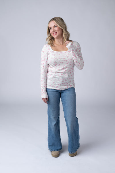 IN STOCK Alyssa Long Sleeve Top - Pretty in Pink Floral