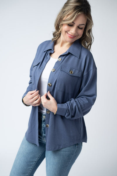 IN STOCK Brenna Button Down Top - Denim