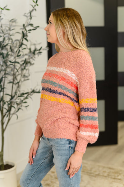 Color Me Cute Fuzzy Knit Pullover