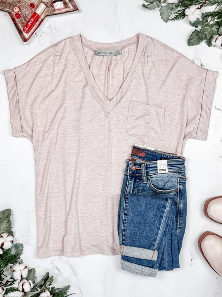 IN STOCK Sierra Pocket Top - Oatmeal FINAL SALE