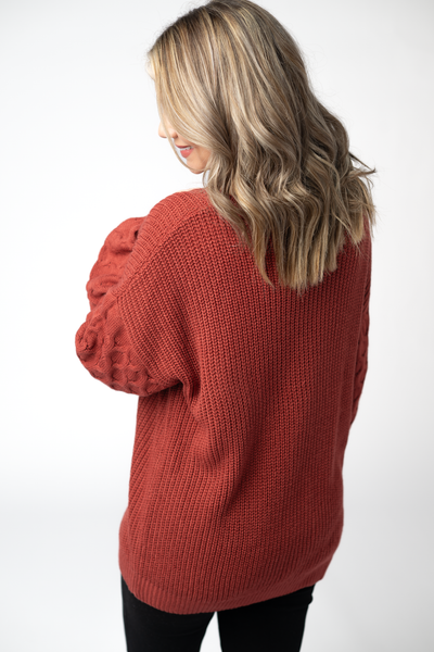 IN STOCK Talina Textured Sweater - Brick FINAL SALE