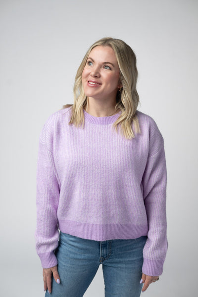 IN STOCK Josie Cozy Crew Sweater - Lavender FINAL SALE