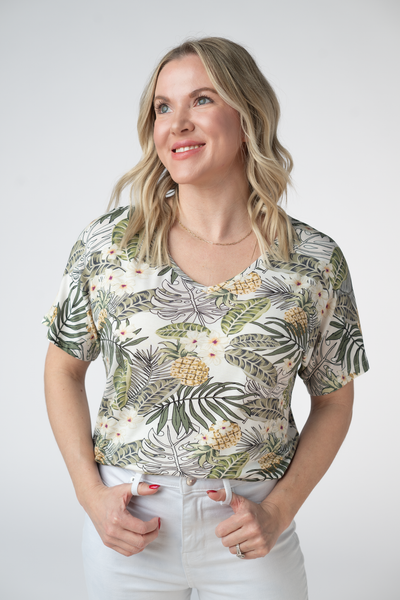 IN STOCK Chloe Cozy Top - Pineapple Leaf