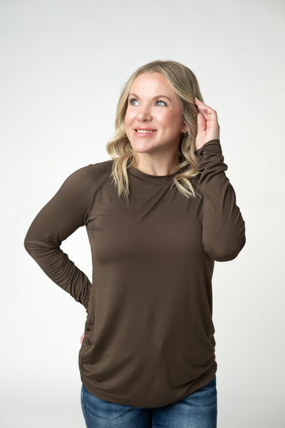 IN STOCK Blair Long Sleeve Top - Brown