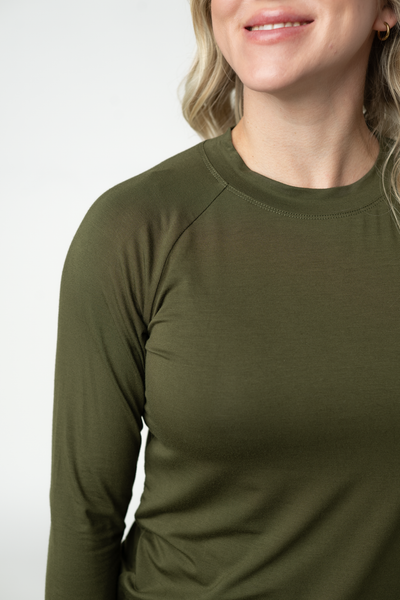 IN STOCK Blair Long Sleeve Top - Dark Olive