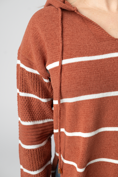 IN STOCK Maddie Striped Hoodie - Pumpkin Spice FINAL SALE