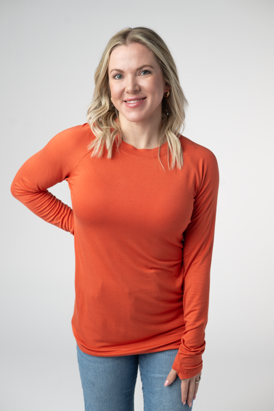 IN STOCK Blair Long Sleeve Top - Pumpkin