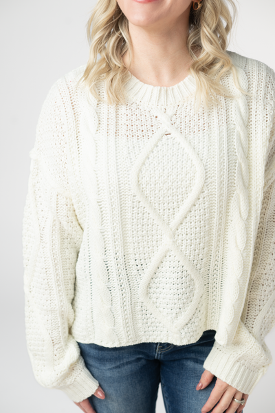 IN STOCK Cable Knit Sweater - Ivory