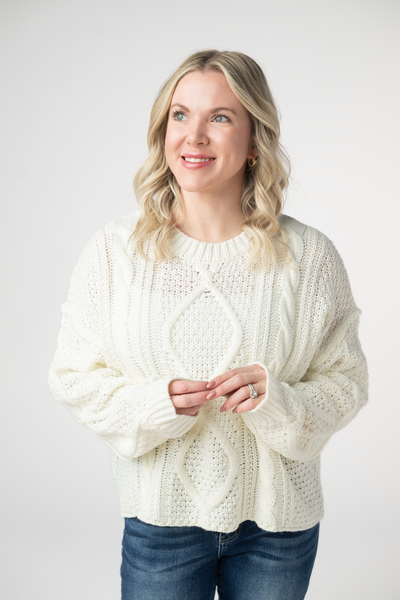 IN STOCK Cable Knit Sweater - Ivory