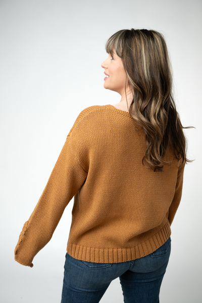 IN STOCK Crochet Sleeve Top - Camel FINAL SALE