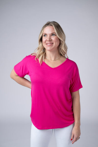 IN STOCK Chloe Cozy Top - Hot Pink