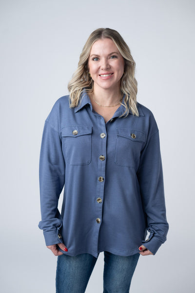 IN STOCK Brenna Button Down Top - Denim