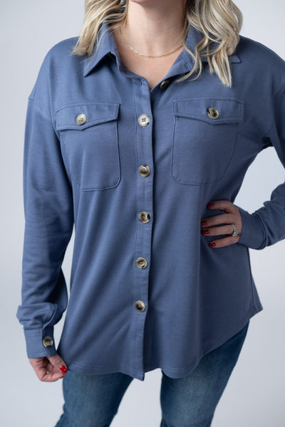 IN STOCK Brenna Button Down Top - Denim