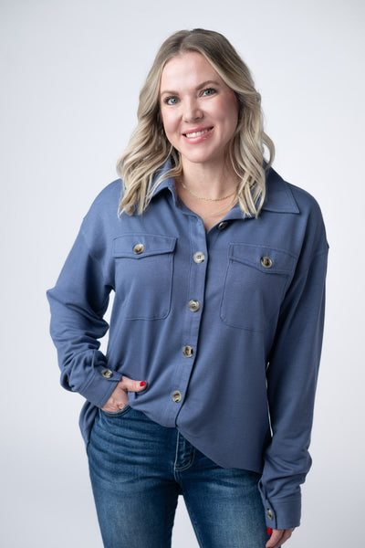 IN STOCK Brenna Button Down Top - Denim