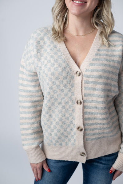 IN STOCK Pattern Mix Neutral Cardigan FINAL SALE