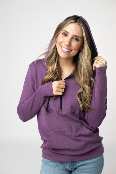 IN STOCK Classic HalfZip Hoodie - Black and Purple