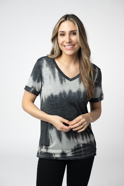 IN STOCK Sophie Top - Ombre Micro Stripes Midnight and White FINAL SALE