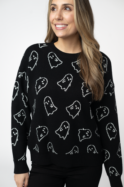 IN STOCK Ghost Pullover Sweater - Midnight Ghosts FINAL SALE