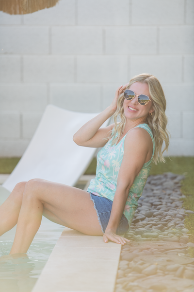 IN STOCK Noelle Tank - Aqua Palm
