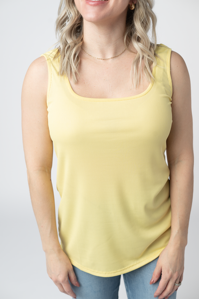IN STOCK Rachel Ribbed Tank - Yellow FINAL SALE