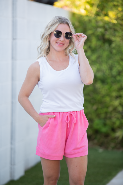 IN STOCK Weslie Waffle Shorts - Pink