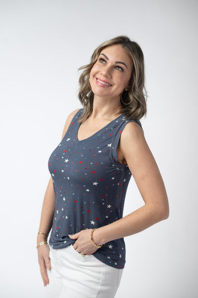 IN STOCK Noelle Tank - Navy Liberty Stars FINAL SALE